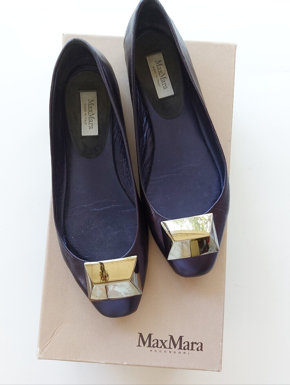 Max Mara Leather Ballet Flats. Made in Italy. Size EU 35. - Picture 4 of 16